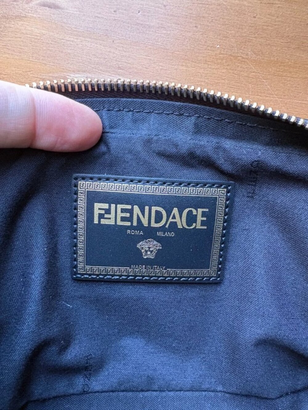 Fendace Fendi x Versace Unisex Camera Bag Crossbody Black Leather - Picture 5 of 15